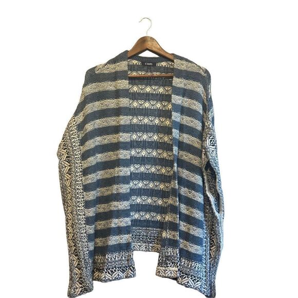 Chaps Sweaters‎ Women's Chaps Striped Poncho Sweater - Picture 1 of 4